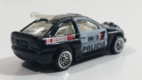 2000 Hot Wheels World Racers 2 Ford Escort Rally #1 Police Cops Policia Black with White Doors Die Cast Toy Car Vehicle