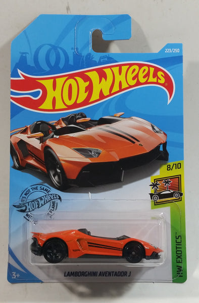 2019 Hot Wheels HW Exotics Lamborghini Aventador J Orange Die Cast Toy Car Vehicle - New in Package Sealed