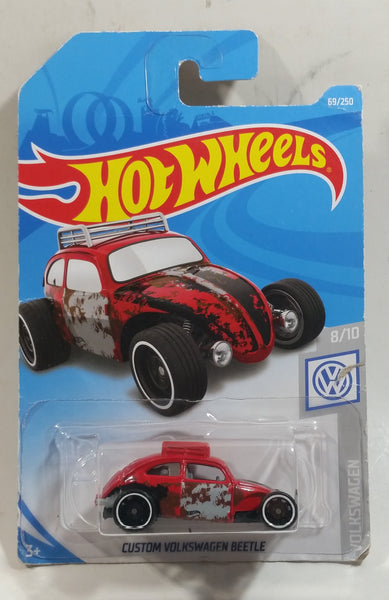 2019 Hot Wheels Volkswgen Custom Volkswgaen Beetle Red Die Cast Toy Car Vehicle - New in Package Sealed