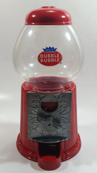 Dubble Bubble Gumball Candy Dispenser Machine Coin Bank Metal with Plastic Globe 8 1/2" Tall
