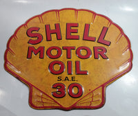 Vintage Style Shell Motor Oil S.A.E. 30 Embossed Metal Sign 16 1/2" x 17"