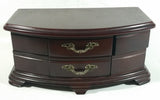 Vintage Jewelry Box with Mirror and Swing Out Drawers with Lower Pull Drawer and Side Compartments