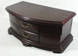 Vintage Jewelry Box with Mirror and Swing Out Drawers with Lower Pull Drawer and Side Compartments