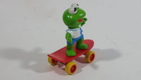 1986 Muppet Babies Kermit The Frog on a Red Skateboard Plastic Toy McDonald's Happy Meal