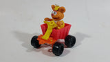 1990 Muppet Babies Fozzie Bear in a Red Train Pump Jack Rail Car Plastic Toy McDonald's Happy Meal