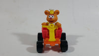 1990 Muppet Babies Fozzie Bear in a Red Train Pump Jack Rail Car Plastic Toy McDonald's Happy Meal