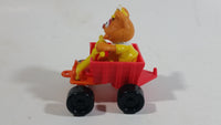 1990 Muppet Babies Fozzie Bear in a Red Train Pump Jack Rail Car Plastic Toy McDonald's Happy Meal