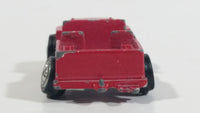 Vintage Military Jeep Red Tiny Miniature Die Cast Toy Car Vehicle with Removable Hubcaps - Made in Hong Kong