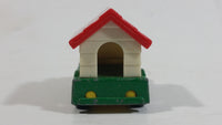 Vintage 1966 Aviva No. C24 Snoopy in Green Truck with Plastic White and Red Dog House Die Cast Toy Car Vehicle