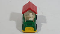 Vintage 1966 Aviva No. C24 Snoopy in Green Truck with Plastic White and Red Dog House Die Cast Toy Car Vehicle