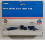 1990 ERTL Ford New Holland Micro Size Farm Set Blue Die Cast Toy Farming Machinery and Implements Toy Car Vehicles New in Package