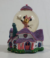 Disney Parks Authentic Original Minnie Mouse on House Miniature 3 1/8" Tall Snow Globe Collectible
