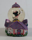 Disney Parks Authentic Original Minnie Mouse on House Miniature 3 1/8" Tall Snow Globe Collectible