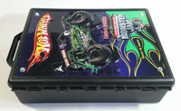 2014 Hot Wheels Monster Jam Grave Digger 15 Monster Trucks Carrying Case Black Plastic Container