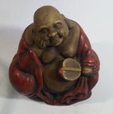 Vintage Antique Reproduction of Kutani Hotei God of Contentment Sitting Ceramic Statue Made in Japan