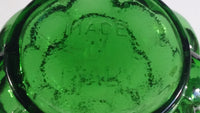 Vintage Mid Century Empoli Italy Hobnail Bubble Green Art Glass Liquor Bottle Decanter