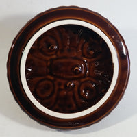 Vintage Stacked Cookies Ceramic Hand Painted Dark Brown and White Cookie Jar