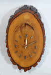 Vintage Burl Wood Gloss Lacquered Rustic 9 1/2" x 16" Wall Clock - Battery Operated
