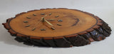 Vintage Burl Wood Gloss Lacquered Rustic 9 1/2" x 16" Wall Clock - Battery Operated