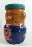 Rare Hard to Find 2002 Kraft Peanut Butter NHL New York Rangers Ice Hockey Team Bear Shaped Glass Jar Coin Bank
