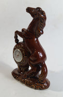 Vintage Rearing Brown Horse 6 1/2" Tall Ceramic Rustic Mid-Century Thermometer Made in Japan