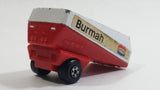 Vintage 1973 Lesney Matchbox Superfast Freeway Gas Tanker No. 63 Burmah Red and White Die Cast Toy Car Semi Trailer Fuel Hauler Vehicle