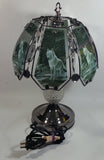 Wolf Wildlife Themed 16" Tall Metal with Crystal Style Ball Table Lamp