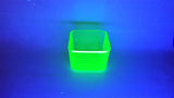 Antique Green Uranium Glass Square Candy Dish