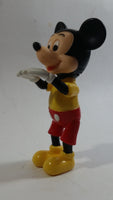 Vintage Walt Disney Productions Mickey Mouse Cartoon Character 5 1/2" Articulated Hard Rubber Toy Figure Made in Hong Kong