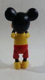 Vintage Walt Disney Productions Mickey Mouse Cartoon Character 5 1/2" Articulated Hard Rubber Toy Figure Made in Hong Kong