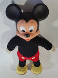 Vintage 1970s Hasbro Walt Disney Productions Marching Mickey Mouse 19" Tall Rubber and Fabric Toy Doll Cartoon Character Made in Hong Kong