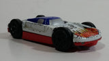 Vintage LTI White and Blue with Red and Blue Double Sided Die Cast Toy Race Flip Car Vehicle