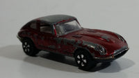 Vintage PlayArt Jaguar E Type 242 Dark Red Maroon Die Cast Toy Car Vehicle - Made in Hong Kong