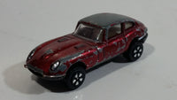 Vintage PlayArt Jaguar E Type 242 Dark Red Maroon Die Cast Toy Car Vehicle - Made in Hong Kong