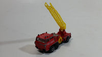 Vintage PlayArt Fire Engine Ladder Truck Red Die Cast Toy Car Rescue Emergency Vehicle - Made in Hong Kong