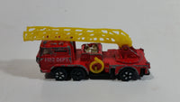 Vintage PlayArt Fire Engine Ladder Truck Red Die Cast Toy Car Rescue Emergency Vehicle - Made in Hong Kong