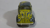 Vintage PlayArt Volkswagen Beetle Yellow Die Cast Toy Car Vehicle - Made in Hong Kong