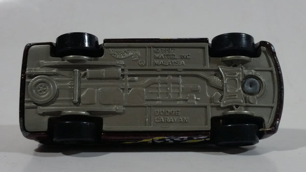 1998 Hot Wheels First Editions Dodge Caravan Van Dark Red Burgundy
