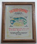 Vintage Genuine Southern Comfort The Grand Old Drink of the South 87.7 Proof Large 20" x 23 1/2" Faux Wood Framed Glass Pub Mirror