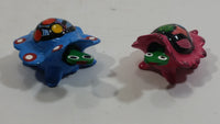 Mexican Bobbling Bobble Hand Painted Wood Turtle Toys Set of 2