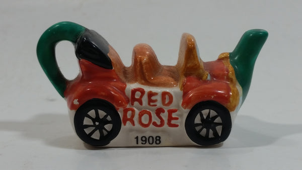 Vintage Red Rose Tea 1908 Car Shaped Miniature Teapot Ornament