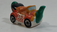 Vintage Red Rose Tea 1908 Car Shaped Miniature Teapot Ornament