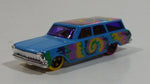 2012 Hot Wheels HW Art Cars '64 Chevy Nova Station Wagon Gloss Blue Die Cast Toy Car Vehicle