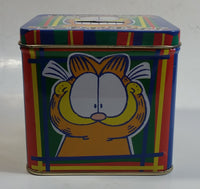 Paws Jim Davis Garfield "Feed The Kitty" Tin Metal Coin Bank Cartoon Collectible