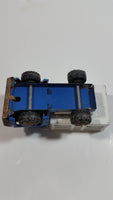 Vintage 1960s Louis Marx Blue and White Stake Bed Dumping Farm Truck Pressed Steel Toy Car Vehicle