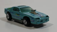 1990 Hot Wheels Blown Camaro Z28 Light Blue Turquoise Die Cast Toy Car Vehicle UH