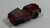 Vintage Tootsie Toys Red Military Jeep Die Cast Toy Car Vehicle Made in Chicago U.S.A.