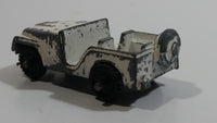 Vintage 1950s MidgeToy Midge Military Jeep White Tiny Miniature Die Cast Toy Car Vehicle