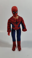 Vintage 1977 Mego Spider-Man 8" Tall Bendable Poseable Action Figure in Fabric Costume - Missing one hand