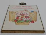 Rare Vintage Strawberry Shortcake Good Morning! Have a beautiful day! 3" x 5" Wood Plaque